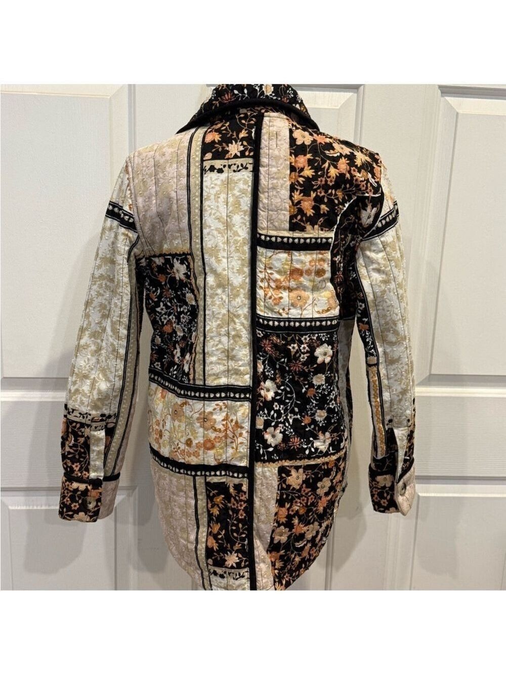 Anthropologie Jacket Patchwork Quilted Jacket Floral Boho Coat Size S - Picture 9 of 14